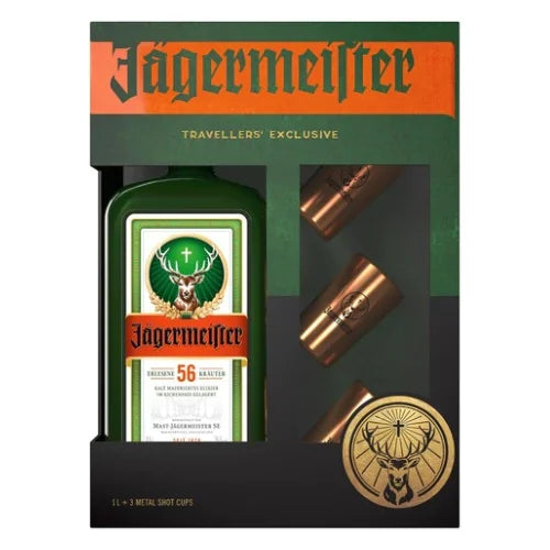 Jagermeister 1000 ml con 3 chupitos
